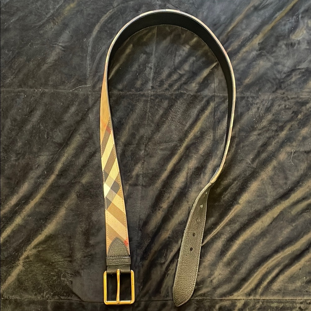 Burberry Tan and Black Men's Belt